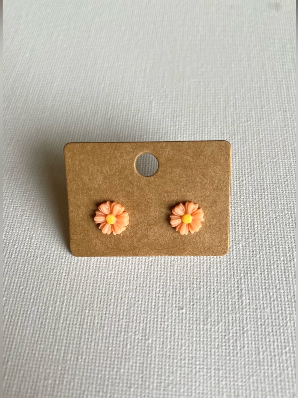 2/$15- Peach Gerber Daisy Flower Stud Earrings Handmade